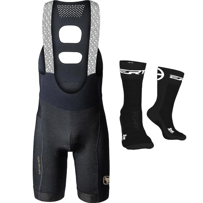 Bretelle de Ciclismo Free Force Performance Gel + Meia - Masculina - Foto 1