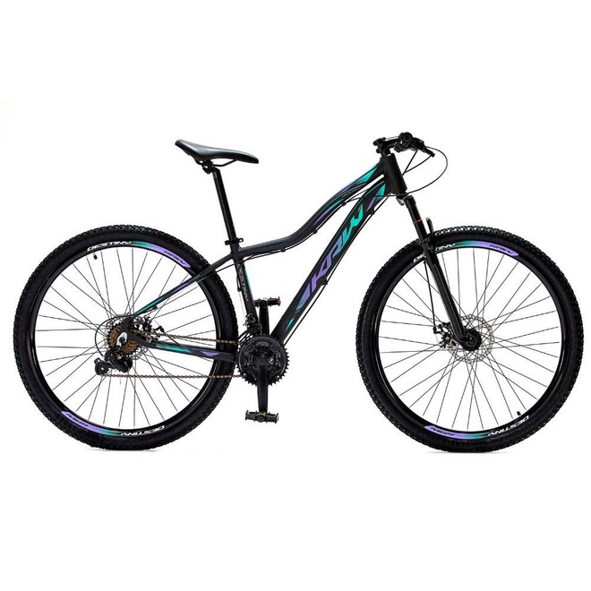 Bicicleta Aro 29 Krw Alumínio - Freio a Disco Suspensão Dianteira Mountain  Bike  S3 - 21 Velocidades - Adulto - Foto 1