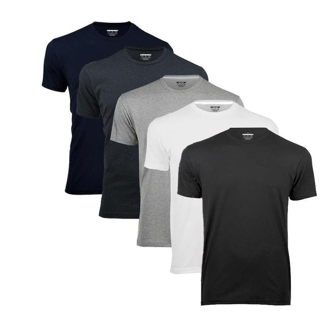 Kit Camisetas Centurion Básica Gola Redonda Slimfit Algodão - Masculina - 5 unidades - Foto 1