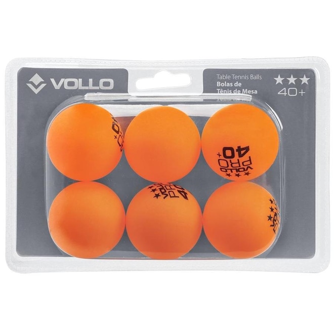 Bola de Tênis de Mesa Vollo 3 Estrelas - 6 Unidades - Foto 1