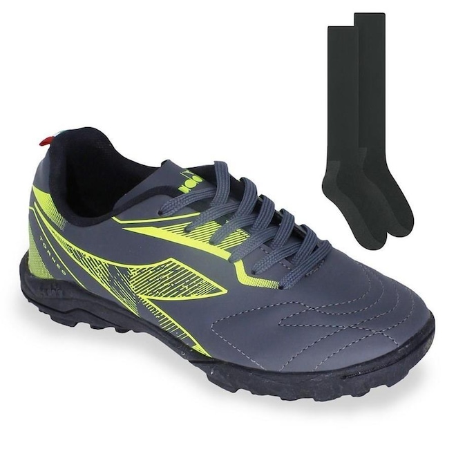 Chuteira Society Diadora Torneo + Meião - Adulto - Foto 1