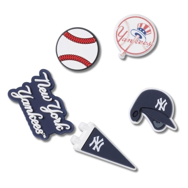 Jibbitz Crocs Mlb New York Yankees Pack com 5 Peças Único - Foto 1