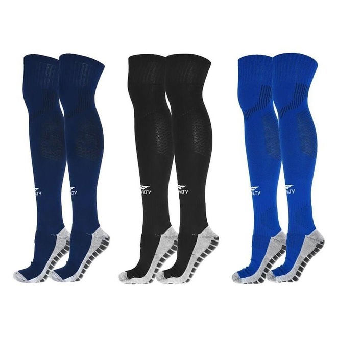 Kit Meiões Penalty Grip Max - 3 Pares - 39 A 44 - Adulto - Foto 1