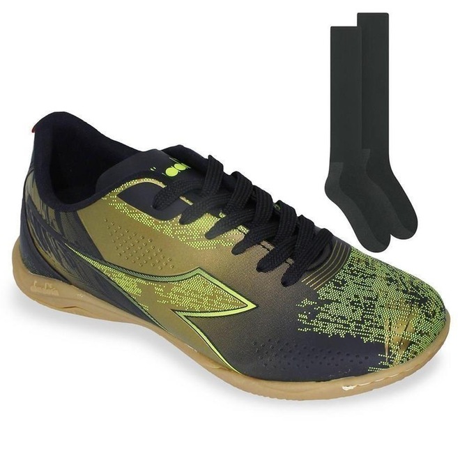 Kit Chuteira Futsal Diadora Agilitá + Meião - Adulto - Foto 1