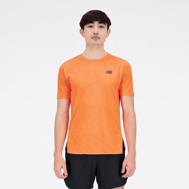 Camiseta New Balance Q Speed Jacquard - Masculina - Foto 1
