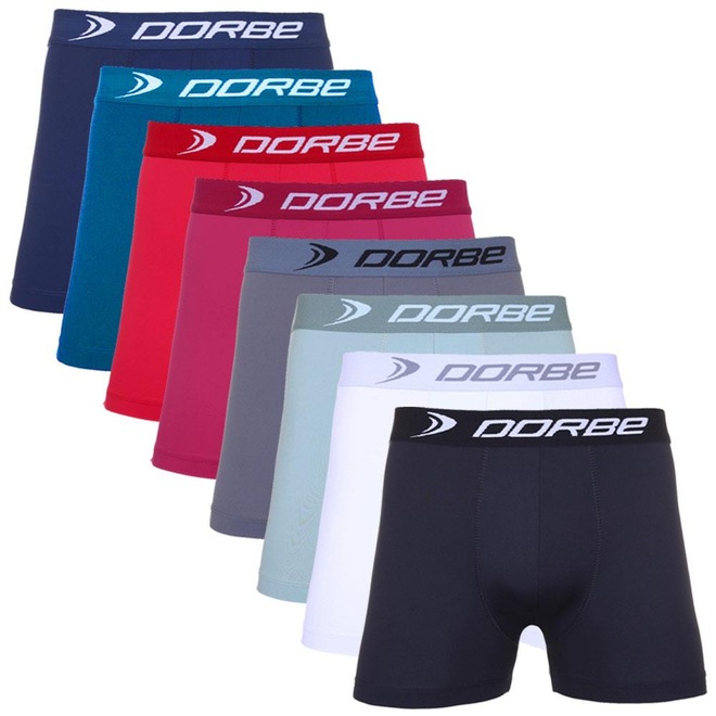Kit 8 Cuecas Boxer Microfibra Dorbe Original - Adulto - Foto 1