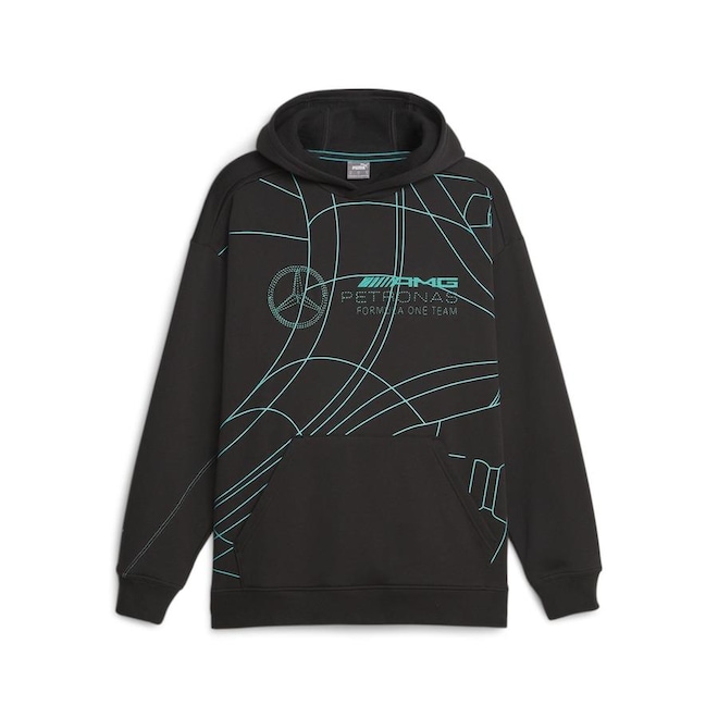 Blusão de Moletom com Capuz Puma Mercedes-Amg Petronas Statement Motorsport - Masculino - Foto 1
