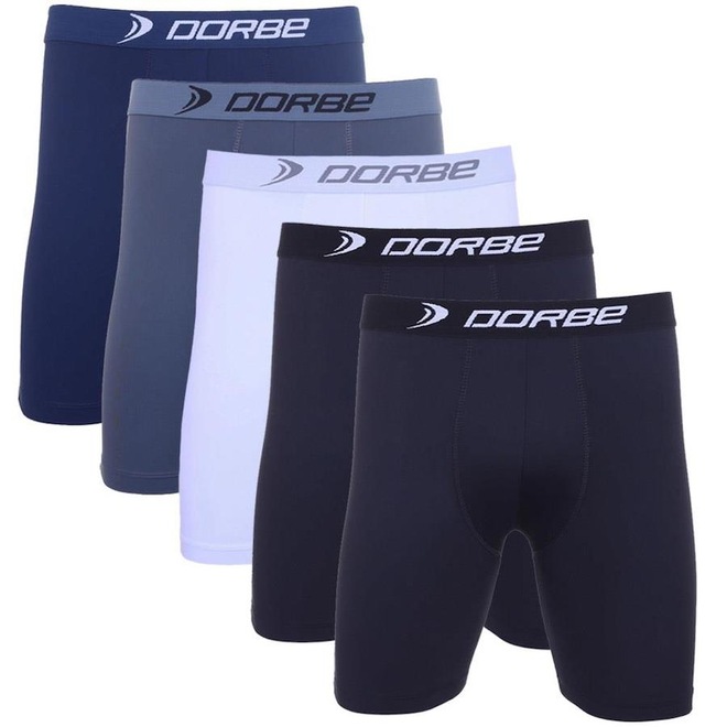 Kit Cuecas Long Leg Algodão Dorbe - Adulto - 5 unidades - Foto 1