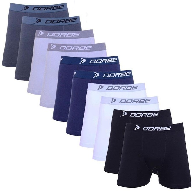 Kit de Cuecas Boxer Dorbe Algodão - 10 Unidades - Adulto - Foto 1