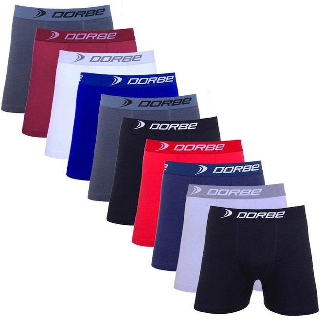 Kit de Cuecas Boxer Dorbe Algodão - 10 Unidades - Adulto - Foto 1