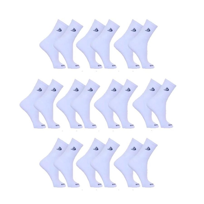 Kit Meias Cano Longo Dorbe Algodão - 38 a 43 - 10 Pares - Adulto - Foto 1