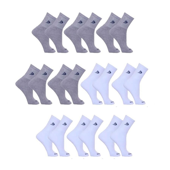 Kit Meias Cano Longo Dorbe Algodão - 38 a 43 - 10 Pares - Adulto - Foto 1