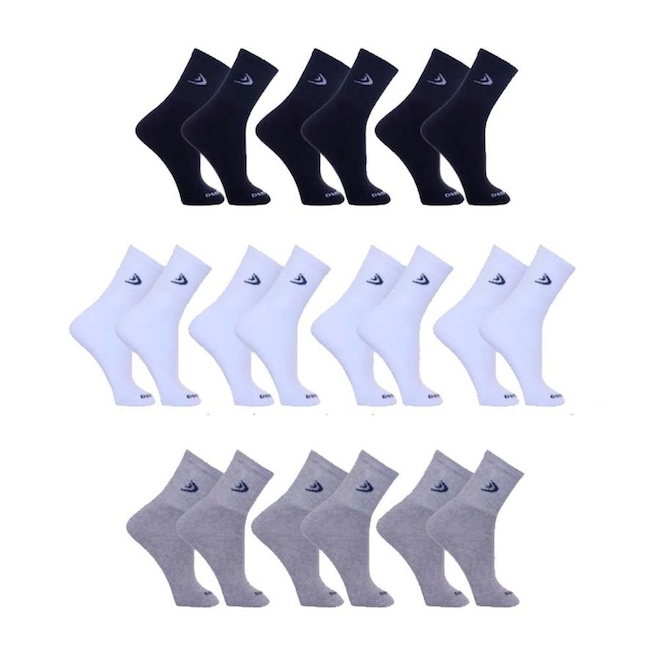 Kit Meias Cano Longo Dorbe Algodão - 38 a 43 - 10 Pares - Adulto - Foto 1