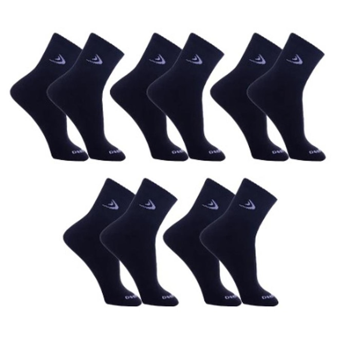 Kit Meias Cano Curto Dorbe Algodão - 5 Pares - Masculina - Foto 1