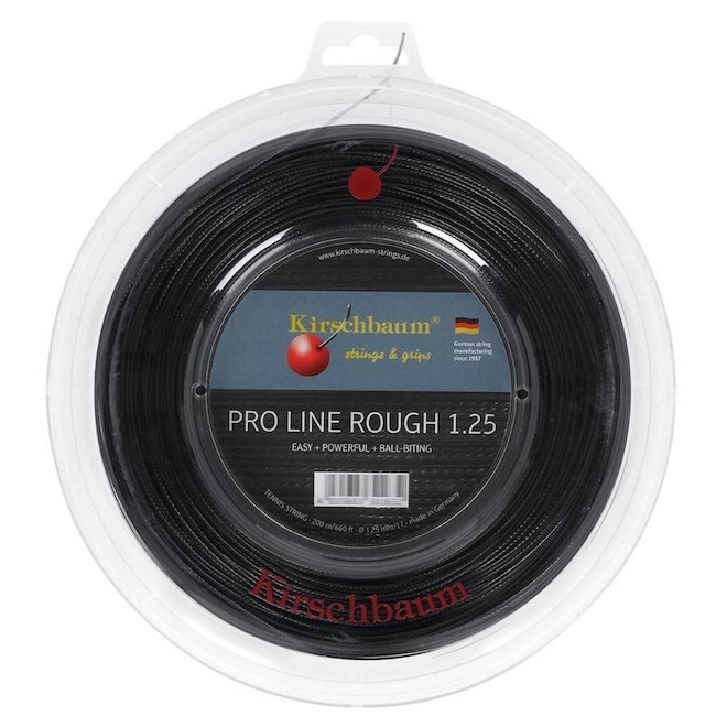 Corda para Raquete de Tênis Kirschbaum Pro Line 2 Rough 17L 1.25mm Rolo com 200 Metros - Foto 1