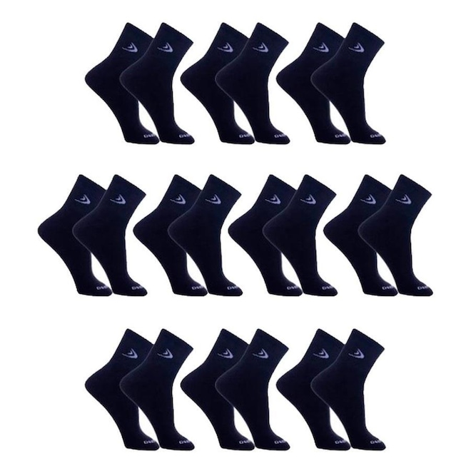 Kit Meias Cano Curto Algodão Dorbe - 38 a 43 - 10 Pares - Adulto - Foto 1