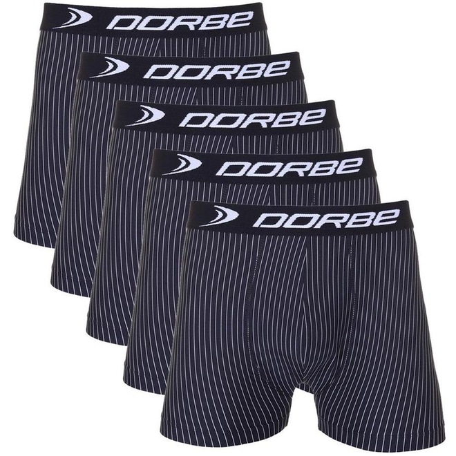 Kit Cuecas Boxer Risca de Giz Microfibra Dorbe - Masculina - 5 unidades - Foto 1