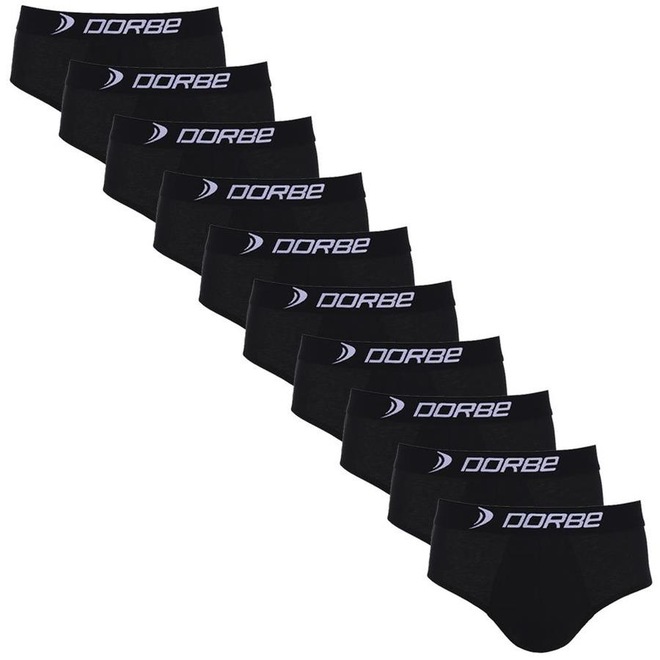 Kit de Cuecas Slip Dorbe 100% Algodão - 10 Unidades - Adulto - Foto 1