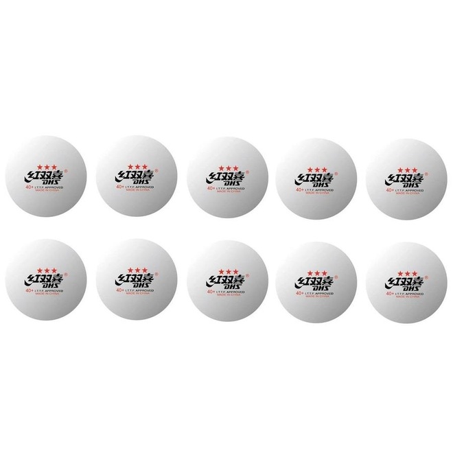 Bola de Tênis de Mesa Dhs Cellfree Dual 3 Estrelas - 10 Unidades - Foto 1