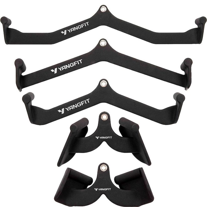 Kit de Puxadores Anatômicos Yangfit Musculação - 5 Peças - Foto 1