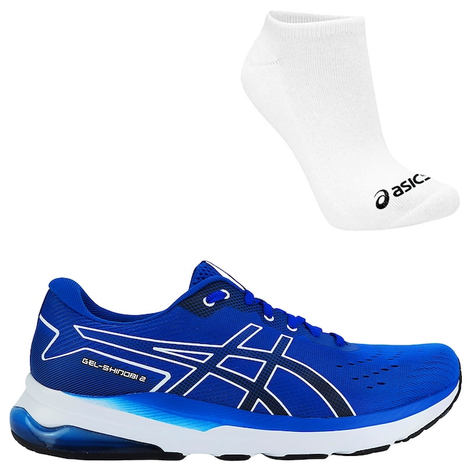 KIT TÊNIS ASICS GEL-SHINOBI 2 + PAR DE MEIAS - MASCULINO - Foto 1