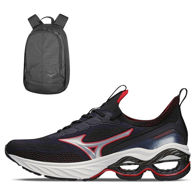 Tênis Mizuno Wave Invictus 4 + Mochila Fun New - Masculino - Foto 1