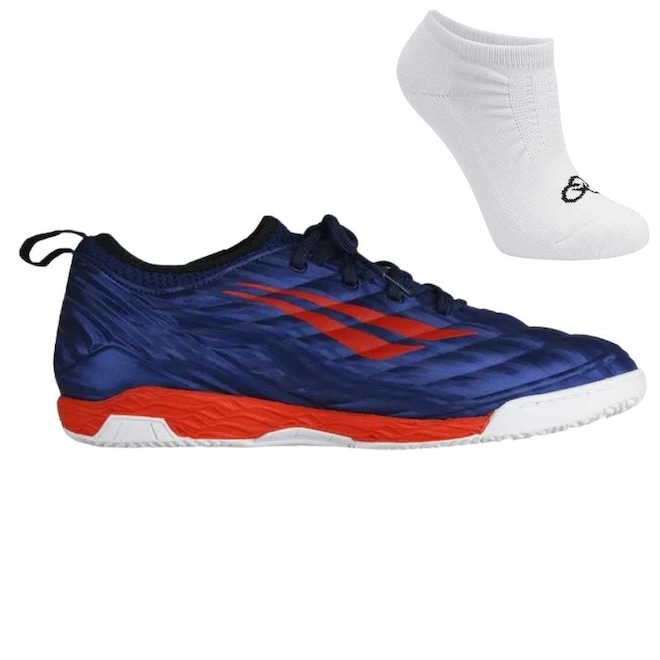 Kit Chuteira Futsal  Penalty Brasil 70 Locker + Meia - Adulto - Foto 1