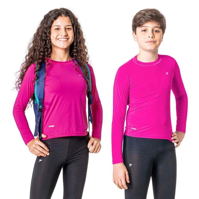 Camiseta Manga Longa Poker Proteção Uv 50+ - Infantil - Foto 1