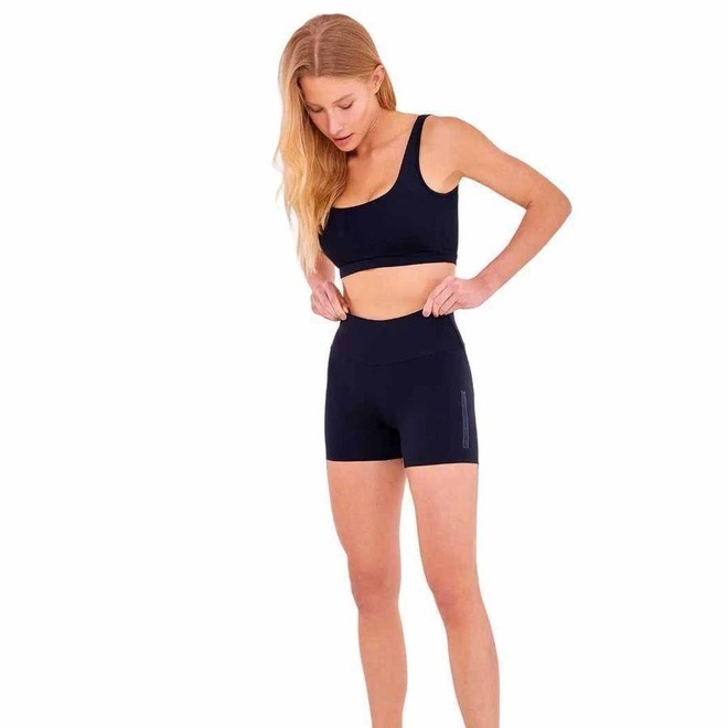 Shorts Alto Giro Hyper Liso - Feminino - Foto 1