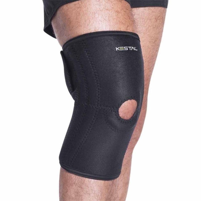 Joelheira Ortopédica Kestal Ajustável C Hastes de Aço Flexível Ksn005-Pr-Un - Adulto - Foto 1
