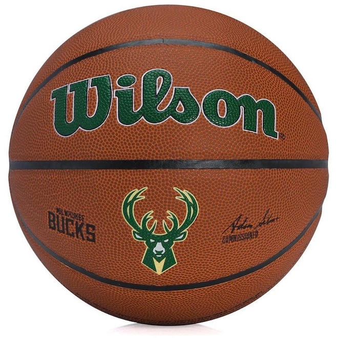 Bola De Basquete Wilson Nba Team Alliance Milwaukee Bucks Tam 7 - Foto 1