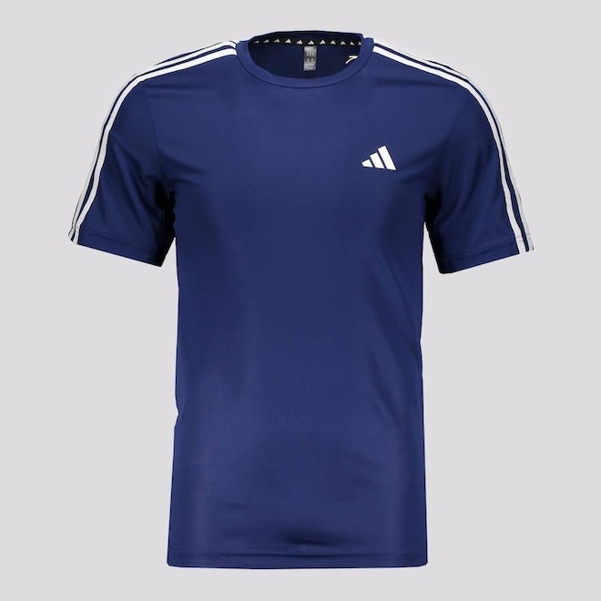 Camiseta adidas Essentials 3 Listras Marinho - Foto 1