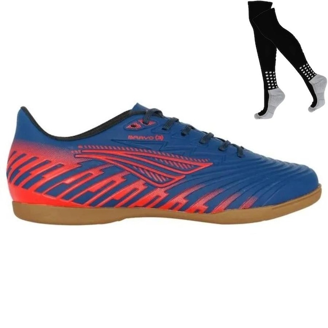 Chuteira Futsal Penalty Bravo Y-3 + 1 Par de Meiões - Adulto - Foto 1