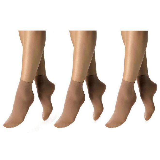 Kit Meias Soquete Selene Opaca - Fio 40 - 3 Pares - Feminina - Foto 1