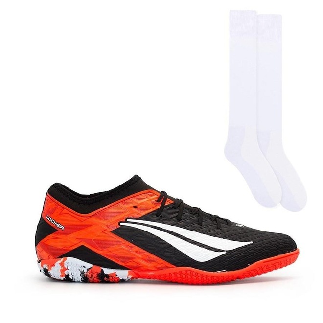 Chuteira Futsal Penalty Rx Locker Y-3 + Par de Meiões Color Sports de Futebol - Adulto - Foto 1