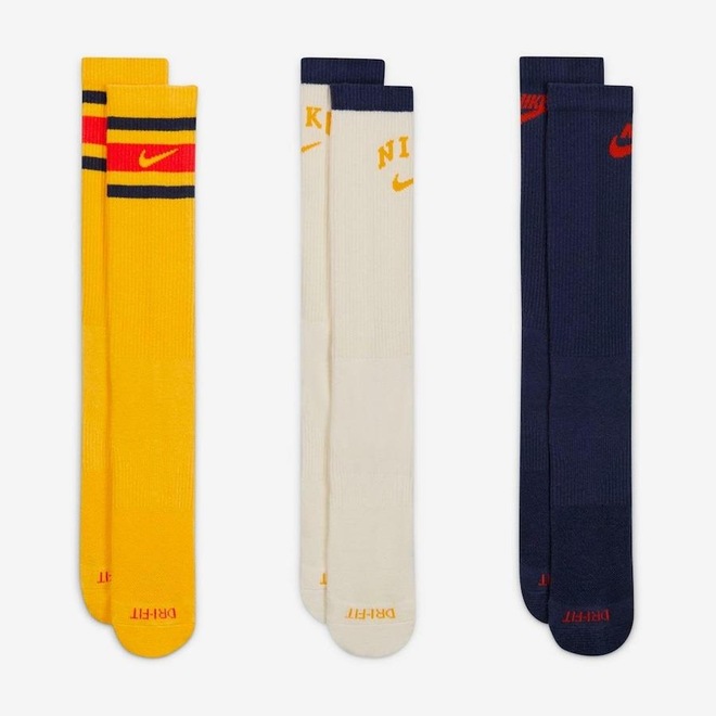 Kit de Meias Cano Longo Nike Everyday Plus com 3 Pares - Adulto - Foto 1