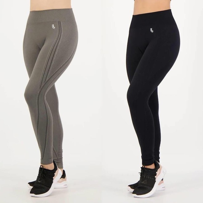 Kit Calça Legging Lupo Seamless Dry - Feminina - 2 unidades - Foto 1