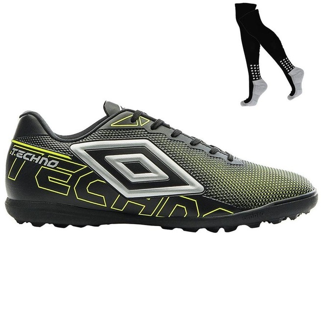 Kit Chuteira Society Umbro Techno + Meião - Adulto - Foto 1