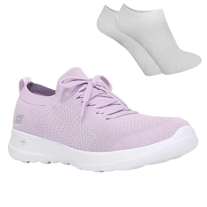Kit Tênis Skechers Go Walk Joy Fresh View - Feminino + Par de Meia - Foto 1