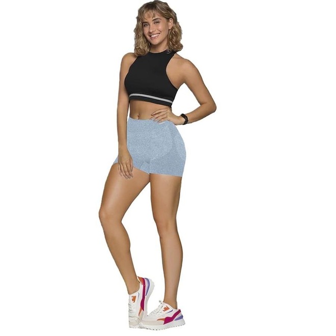 Conjunto Selene: Top Fitness + Shorts sem Costura - Feminino - Foto 1