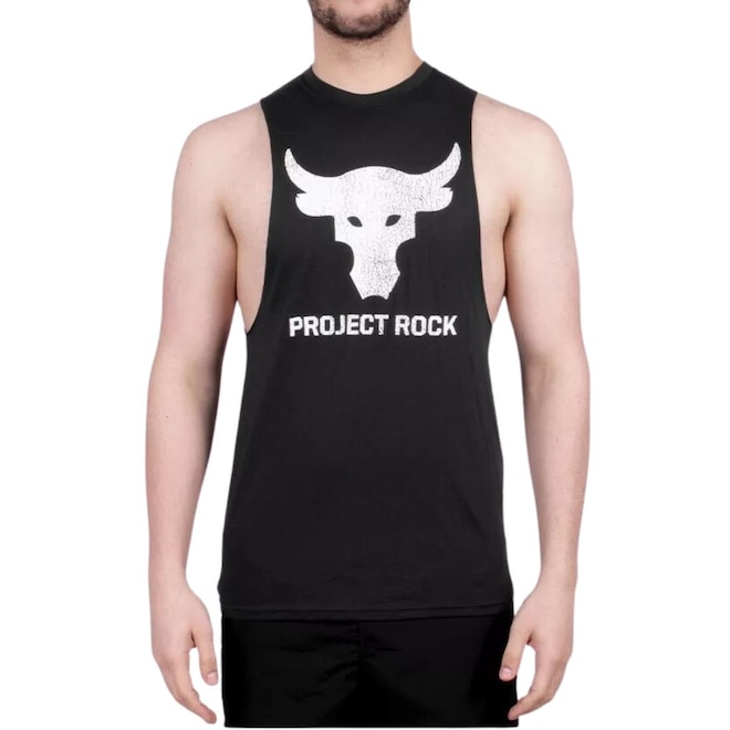 Camiseta Regata Under Armour Pjt Rock Brahma - Masculina - Foto 1