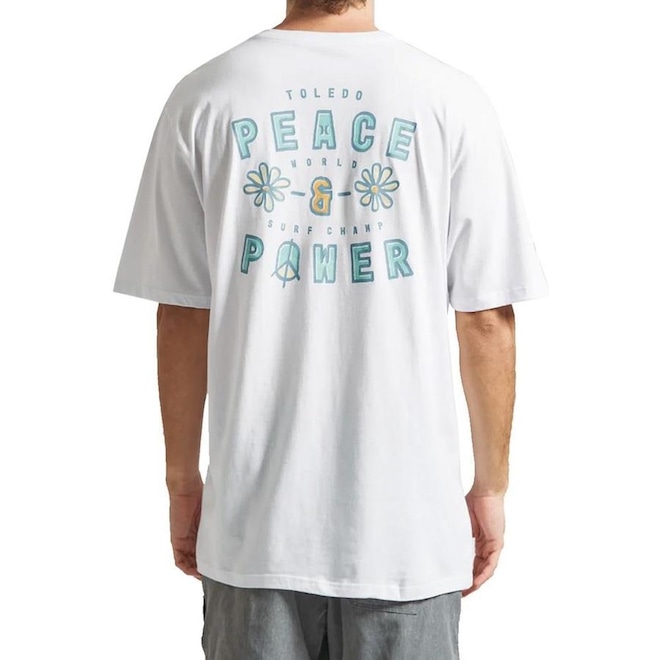 Camiseta Hurley Peace Power Branca - Foto 1