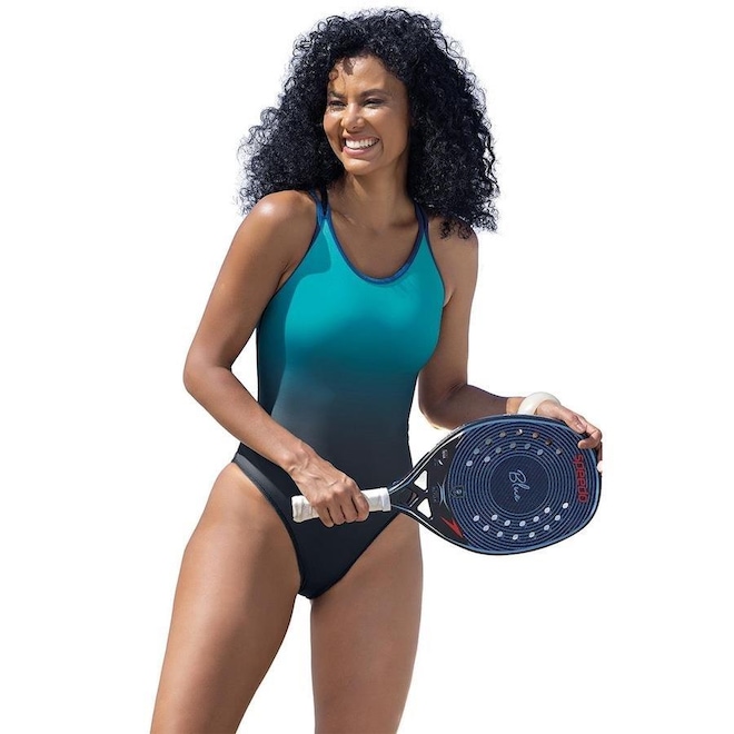 Maiô Speedo Adulto New Stripes Degradê Azul Marinho - Foto 1