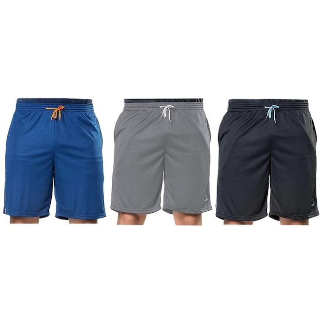 Kit Bermudas Elite Comfort Plus Size - 3 Unidades - Masculina - Foto 1