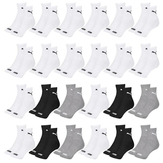 Kit Meia Cano Médio Puma Esportiva - 24 Pares - Masculino - Foto 1