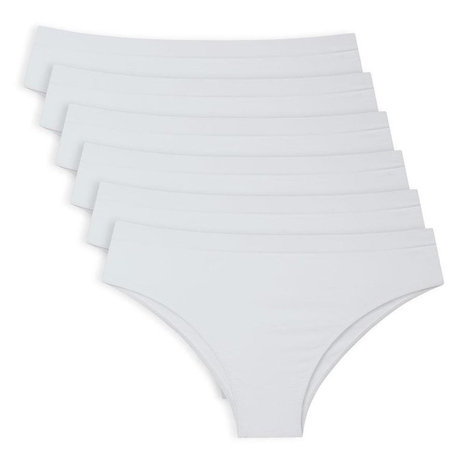 Kit 6 Calcinhas She Cintura Alta Microfibra sem Costura ? Adulto - Foto 1