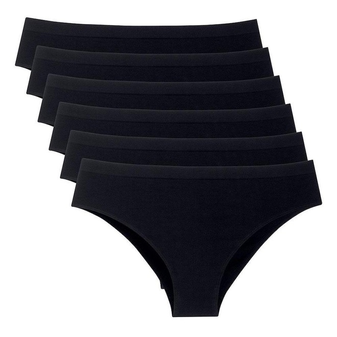 Kit 6 Calcinhas She Cintura Alta Microfibra sem Costura ? Adulto - Foto 1