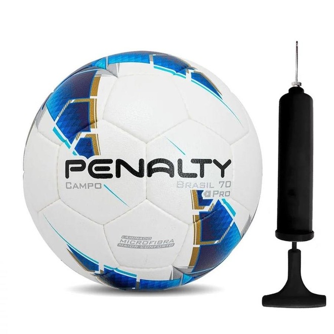 Kit Bola de Futebol de Campo Penalty Brasil 70 Pro XXIII + Bomba de Ar - Foto 1