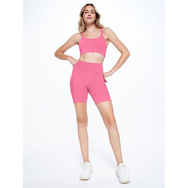 Top Fitness Body For Sure Alça Cruzada Liso Action - Feminino - Foto 1