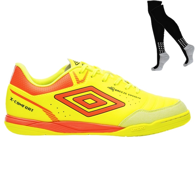 Chuteira Futsal Umbro X-Comfort + Meião - Adulto - Foto 1